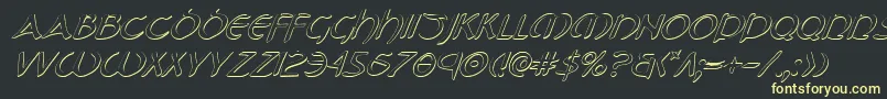 フォントTristramsi – 黒い背景に黄色の文字