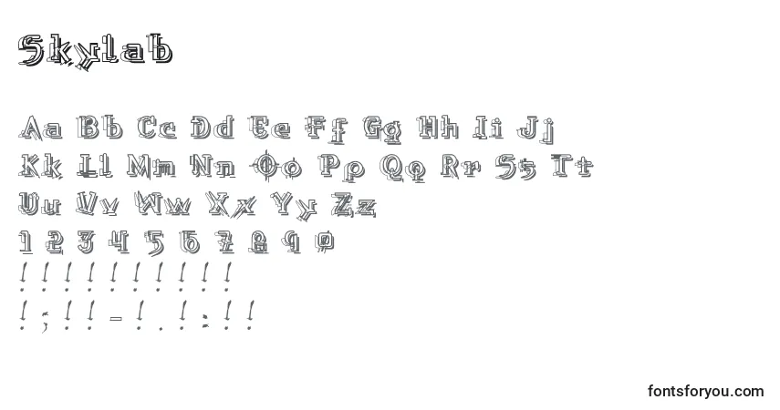 Skylab-fontti – aakkoset, numerot, erikoismerkit