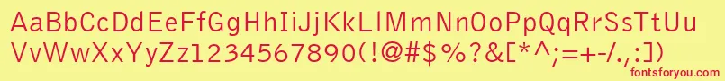 BellGothicLight Font – Red Fonts on Yellow Background