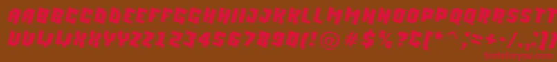 フォントASimplerfnt – 赤い文字が茶色の背景にあります。
