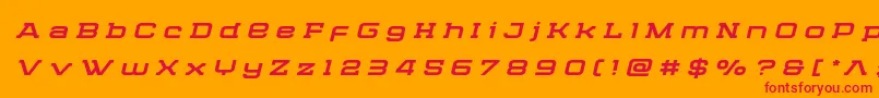 Cydoniacenturytitleital-Schriftart – Rote Schriften auf orangefarbenem Hintergrund