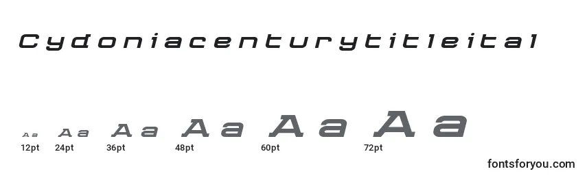 Размеры шрифта Cydoniacenturytitleital