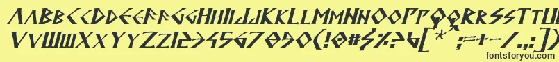 AnglodavekItalic Font – Black Fonts on Yellow Background