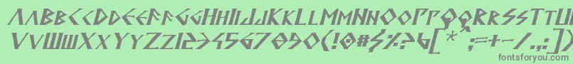 フォントAnglodavekItalic – 緑の背景に灰色の文字