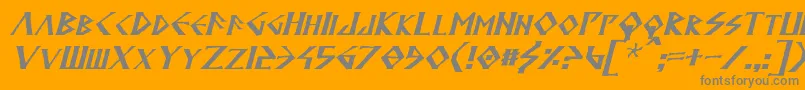 AnglodavekItalic-Schriftart – Graue Schriften auf orangefarbenem Hintergrund