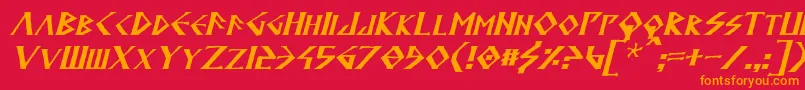 AnglodavekItalic Font – Orange Fonts on Red Background