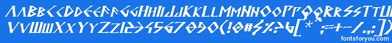 Czcionka AnglodavekItalic – białe czcionki na niebieskim tle