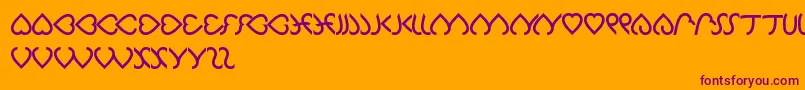 Celeste-Schriftart – Violette Schriften auf orangefarbenem Hintergrund