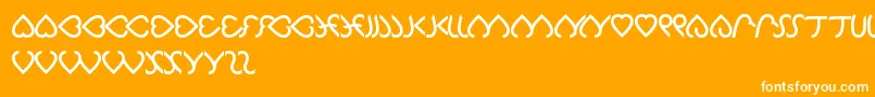 Czcionka Celeste – białe czcionki na pomarańczowym tle