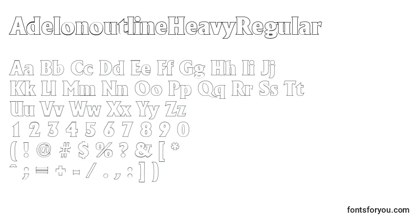 Шрифт AdelonoutlineHeavyRegular – алфавит, цифры, специальные символы