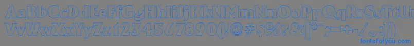 フォントAdelonoutlineHeavyRegular – 灰色の背景に青い文字