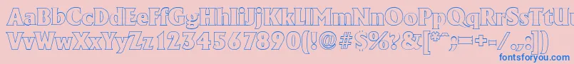 AdelonoutlineHeavyRegular Font – Blue Fonts on Pink Background