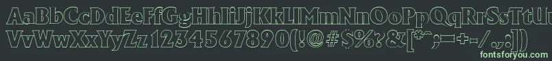 AdelonoutlineHeavyRegular Font – Green Fonts on Black Background