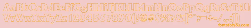 AdelonoutlineHeavyRegular-Schriftart – Orangefarbene Schriften auf rosa Hintergrund