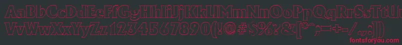 フォントAdelonoutlineHeavyRegular – 黒い背景に赤い文字
