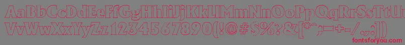 Czcionka AdelonoutlineHeavyRegular – czerwone czcionki na szarym tle