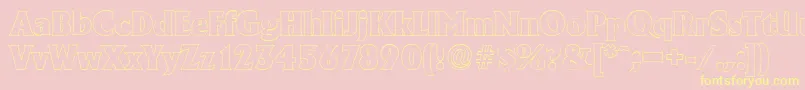 AdelonoutlineHeavyRegular Font – Yellow Fonts on Pink Background