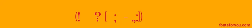 フォントMedieval – オレンジの背景に赤い文字