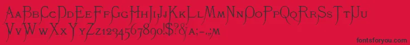 フォントK22Monastic – 赤い背景に黒い文字