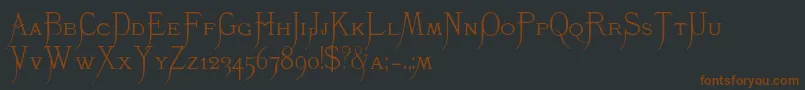 K22Monastic Font – Brown Fonts on Black Background