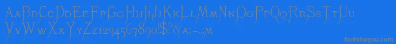 K22Monastic Font – Gray Fonts on Blue Background