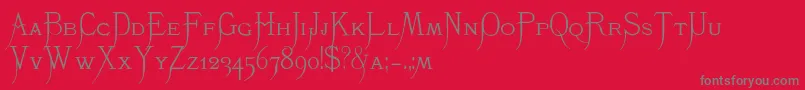 K22Monastic Font – Gray Fonts on Red Background