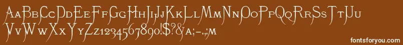 K22Monastic Font – White Fonts on Brown Background