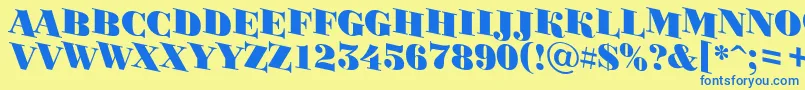 Bodoni2 Font – Blue Fonts on Yellow Background