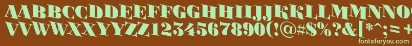 Bodoni2 Font – Green Fonts on Brown Background