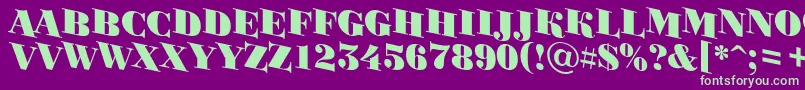 Bodoni2 Font – Green Fonts on Purple Background