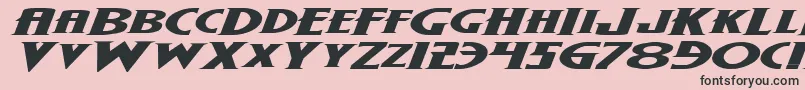 WolfsBaneExpandedItalic Font – Black Fonts on Pink Background