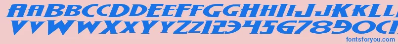 Шрифт WolfsBaneExpandedItalic – синие шрифты на розовом фоне