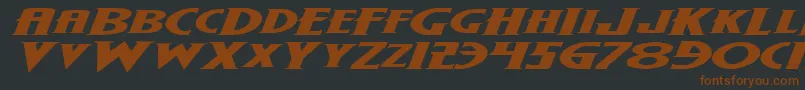 WolfsBaneExpandedItalic-fontti – ruskeat fontit mustalla taustalla
