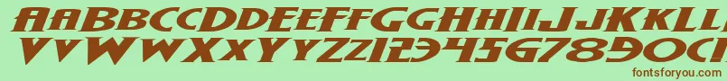 WolfsBaneExpandedItalic Font – Brown Fonts on Green Background