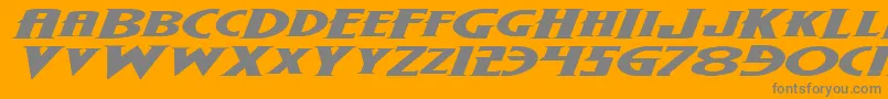 WolfsBaneExpandedItalicフォントについての詳細 フォントWolfsBaneExpandedItalic – オレンジの背景に灰色の文字