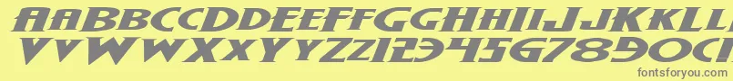 フォントWolfsBaneExpandedItalic – 黄色の背景に灰色の文字