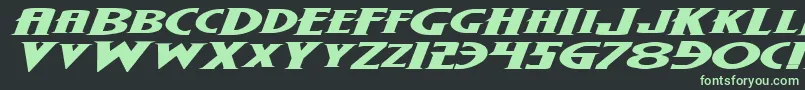 フォントWolfsBaneExpandedItalic – 黒い背景に緑の文字