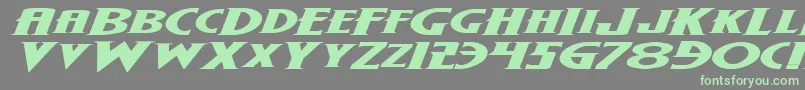 WolfsBaneExpandedItalic Font – Green Fonts on Gray Background