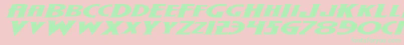 WolfsBaneExpandedItalic-fontti – vihreät fontit vaaleanpunaisella taustalla