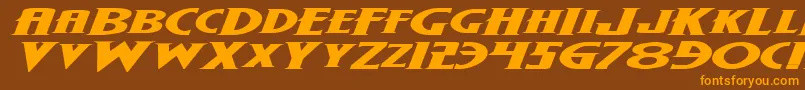 WolfsBaneExpandedItalic Font – Orange Fonts on Brown Background