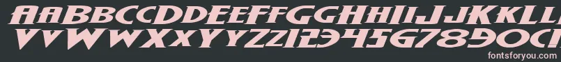 WolfsBaneExpandedItalic-fontti – vaaleanpunaiset fontit mustalla taustalla