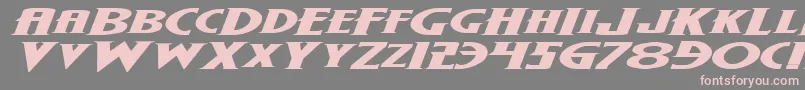 WolfsBaneExpandedItalic-fontti – vaaleanpunaiset fontit harmaalla taustalla