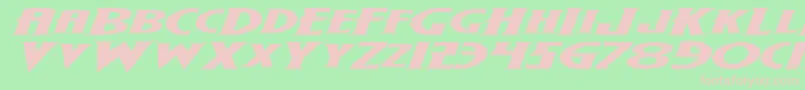 フォントWolfsBaneExpandedItalic – 緑の背景にピンクのフォント