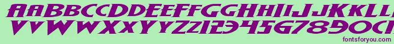 WolfsBaneExpandedItalic-fontti – violetit fontit vihreällä taustalla