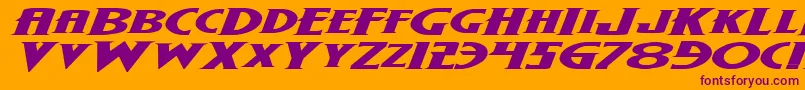WolfsBaneExpandedItalic Font – Purple Fonts on Orange Background