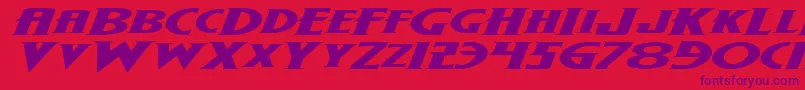 Шрифт WolfsBaneExpandedItalic – фиолетовые шрифты на красном фоне