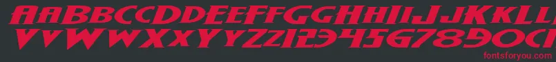 WolfsBaneExpandedItalic Font – Red Fonts on Black Background