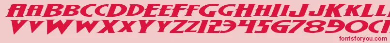 WolfsBaneExpandedItalic-fontti – punaiset fontit vaaleanpunaisella taustalla
