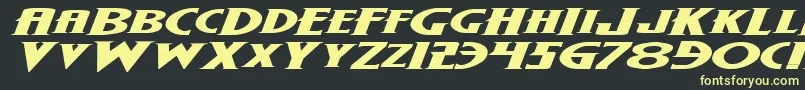 Шрифт WolfsBaneExpandedItalic – жёлтые шрифты на чёрном фоне