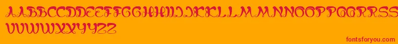 BungaMelatiPutih Font – Red Fonts on Orange Background